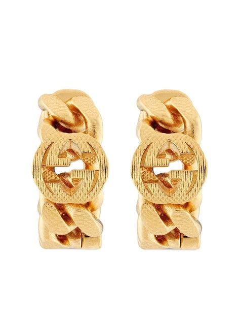 gucci interlocking earrings gold